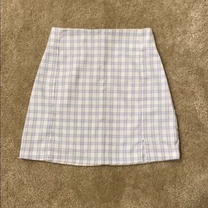 light blue plaid cara skirt